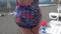 hd bbw with big booty in tight jeans is dressing in a public dressing room on the beach fetish best