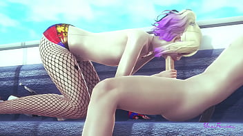 hd com suicide squad yaoi observe harley quinn femboy skills with her hand and mouth sissy japanese asian manga anime best