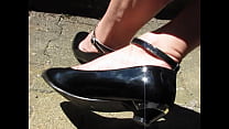 hd porn black patent ankle straps isabellesandrines shows her pretty feet in public best